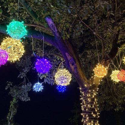 Colorful LED Solar Powered Garden Pendant Light
