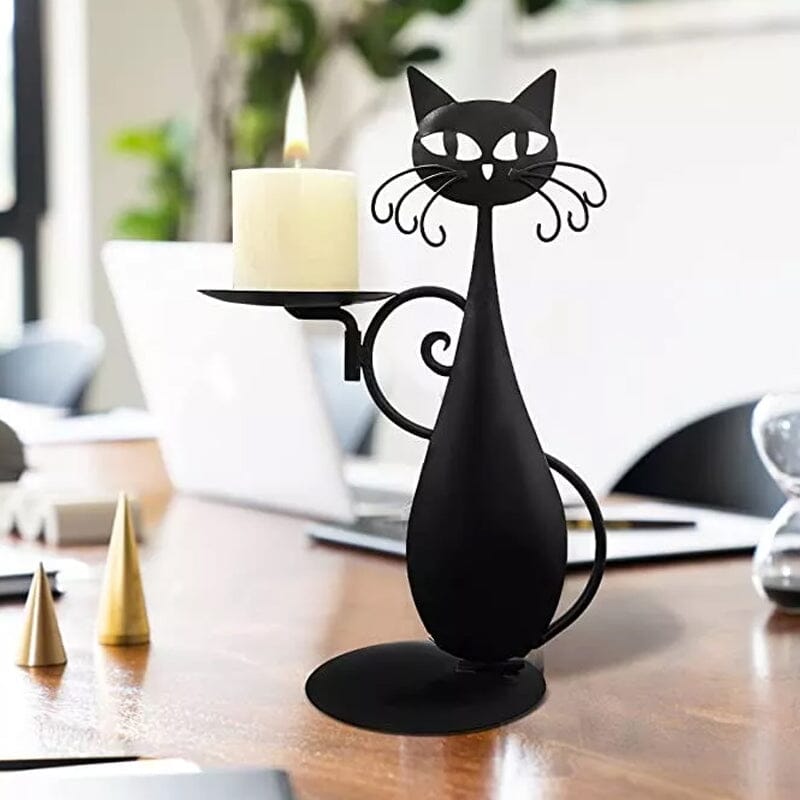 Black Kitty Tea Light Holder