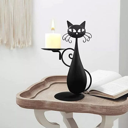 Black Kitty Tea Light Holder