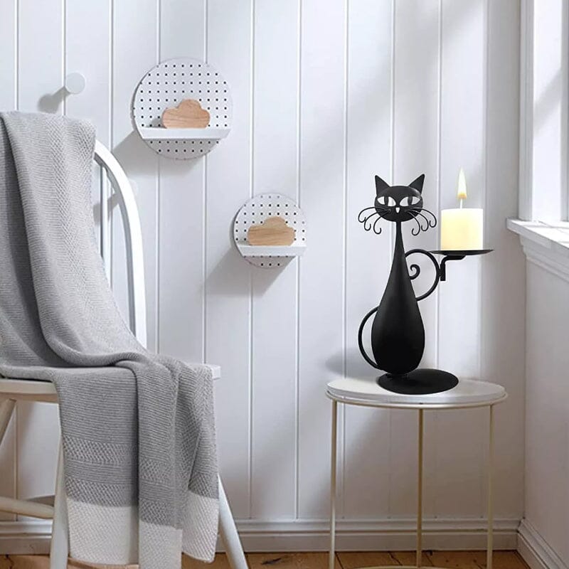 Black Kitty Tea Light Holder