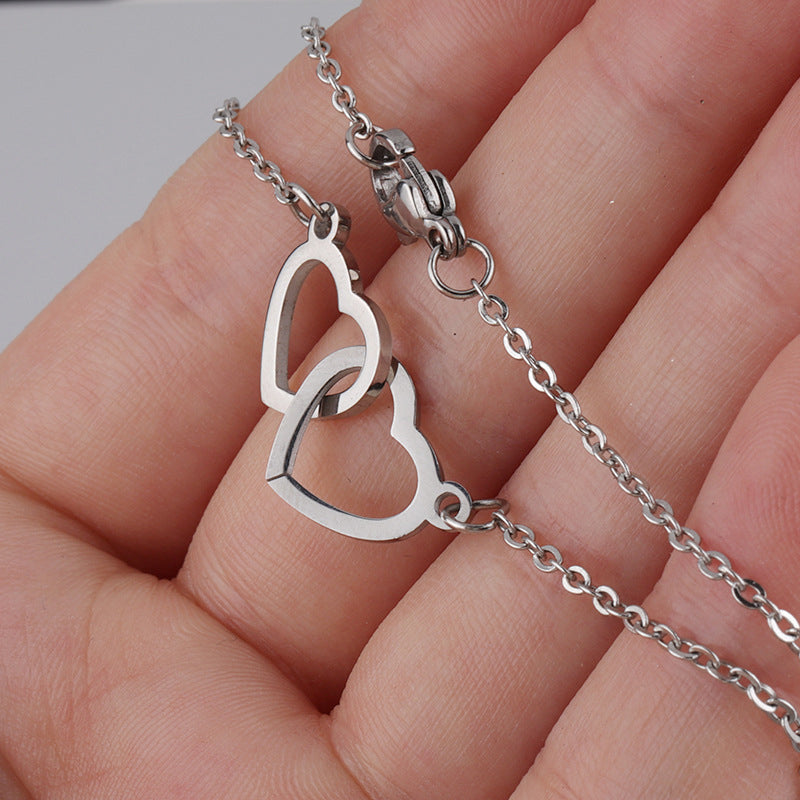Lovely Couple Heart Pendant Necklace Gift Set