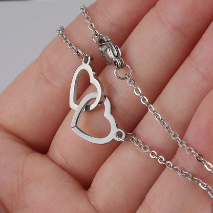 Lovely Couple Heart Pendant Necklace Gift Set