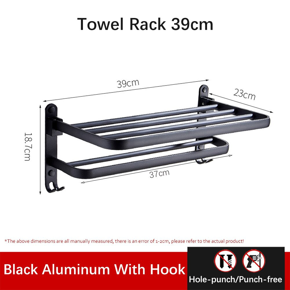 Space Saving Aluminum Folding Towel Rack - Yeezlab
