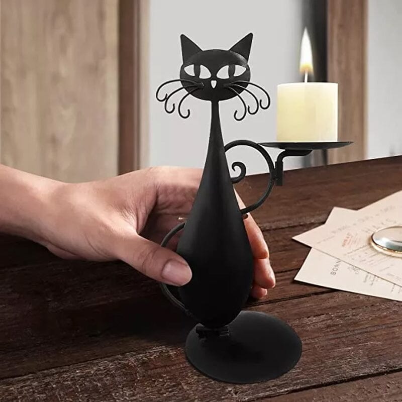 Black Kitty Tea Light Holder