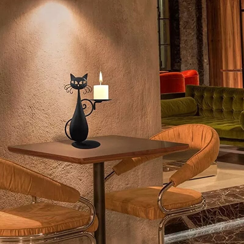 Black Kitty Tea Light Holder