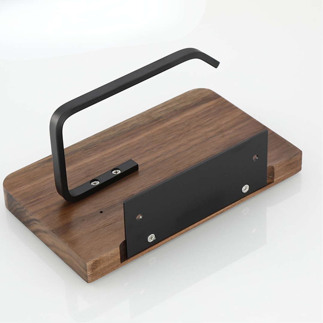 Luxury Wall Mount Toilet Paper Holder in Wood and Metal