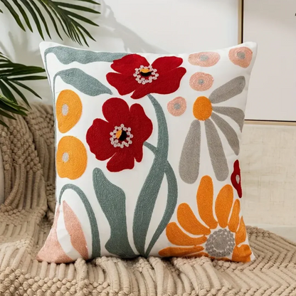 Colorful Flower Pattern Throw Pillow - Yeezlab