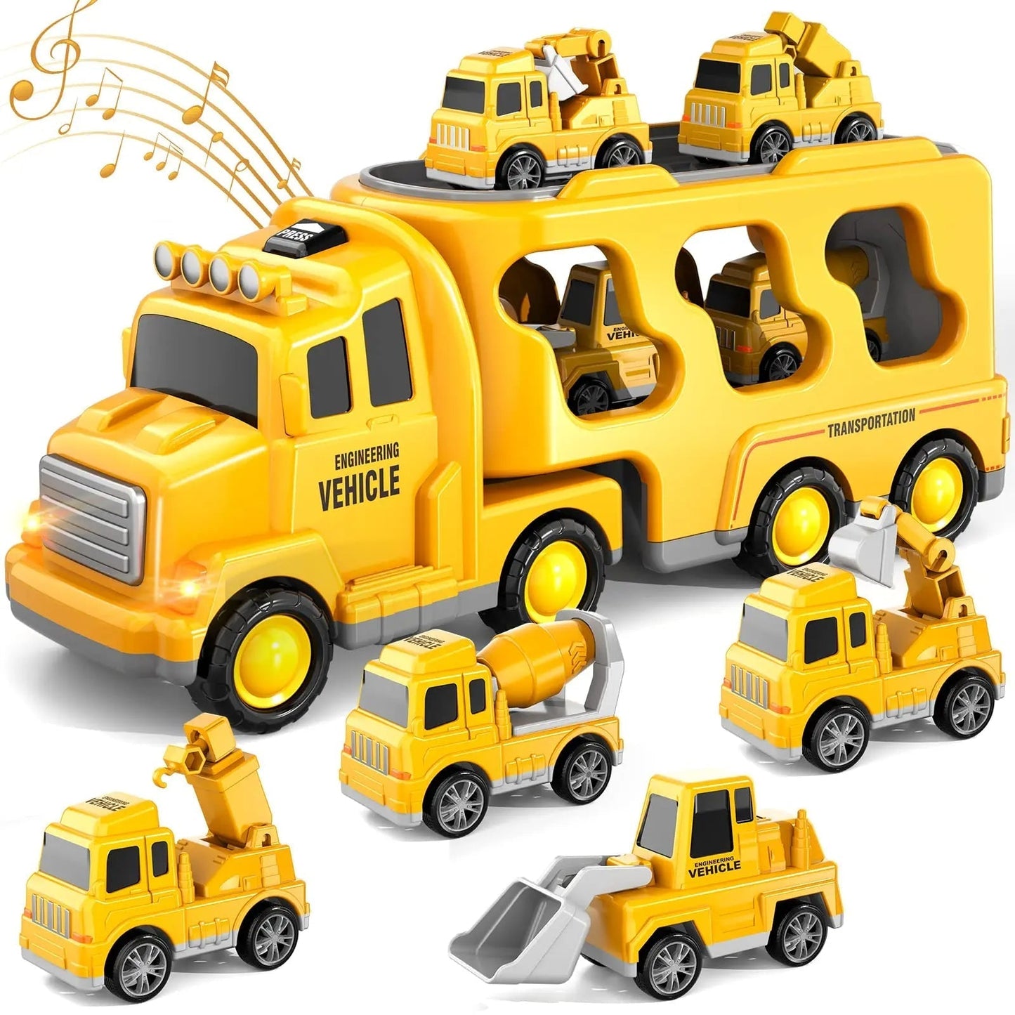 Kids Diecast Construction Toy Set - Trucks and Vehicles - Yeezlab
