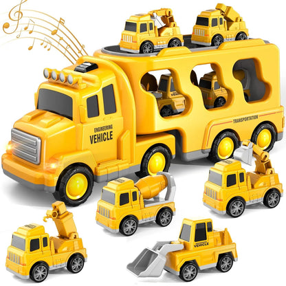 Kids Diecast Construction Toy Set - Trucks and Vehicles - Yeezlab