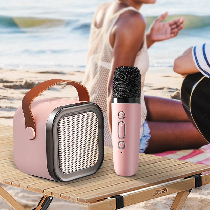 Compact Karaoke System With Bluetooth Mics