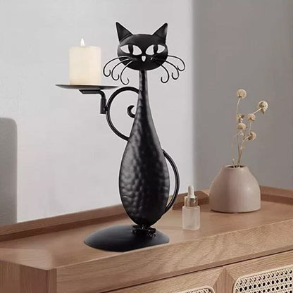 Black Kitty Tea Light Holder