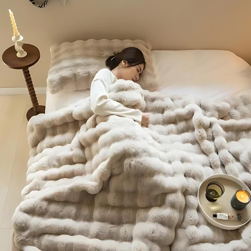 Plush Faux Fur Soft Blanket Throw