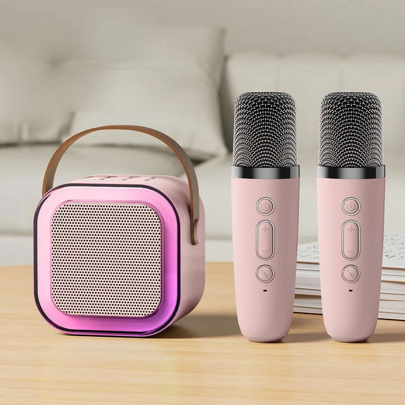 Compact Karaoke System With Bluetooth Mics