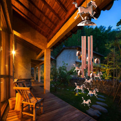 Vintage Copper Horse Wind Chime