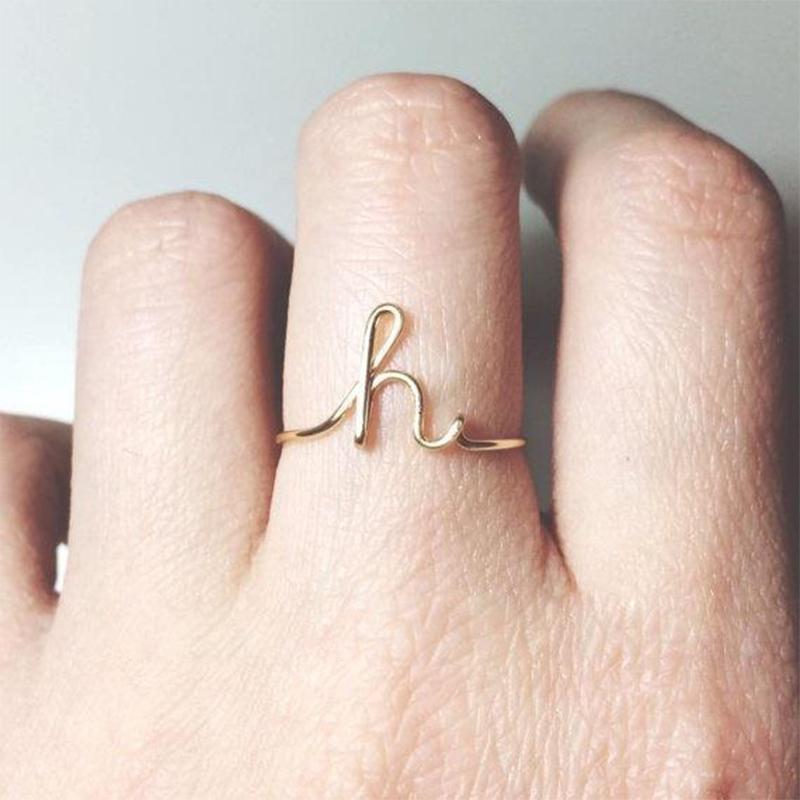 Alphabet Letter Adjustable Ring - Yeezlab