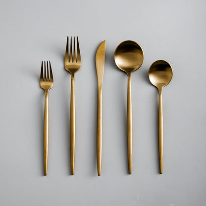 Premium Metal Flatware Set in Trendy Colors