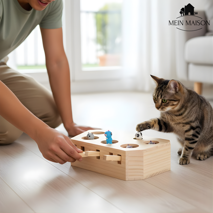 Natural Wood Toy for Happy Cats
