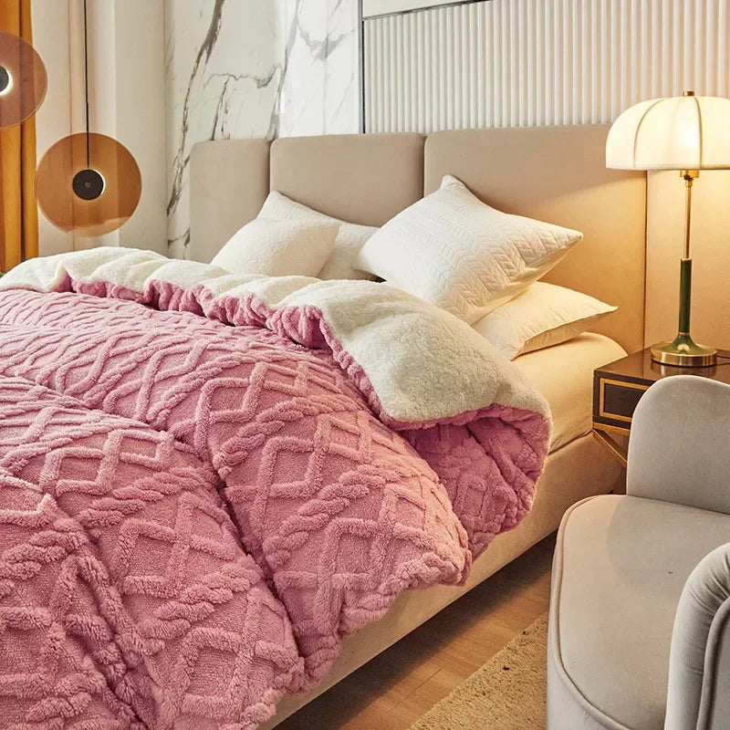 Soft Plush Reversible Duvet Cover Set