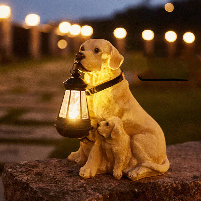 Outdoor Solar Powered Dog Garden Statue - Yeezlab