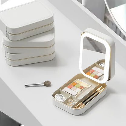 Travel Makeup Case with LED Lighted Mirror - Yeezlab