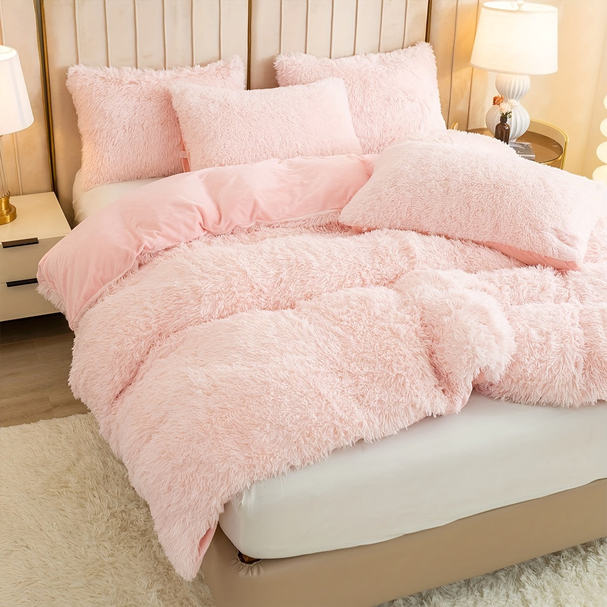 Cozy Fleece Duvet Cover Set with Zipper