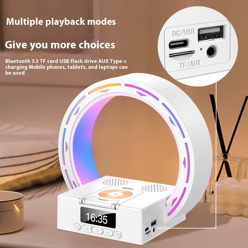 Wireless Speaker Table Lamp with Charger and Clock