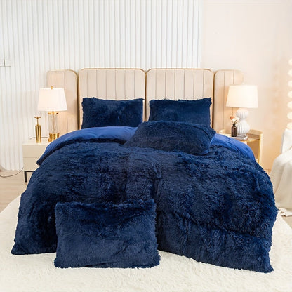 Cozy Fleece Duvet Cover Set with Zipper