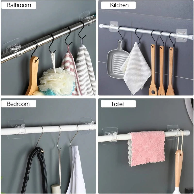Easy Fit Curtain Rod Brackets - No Drill Required