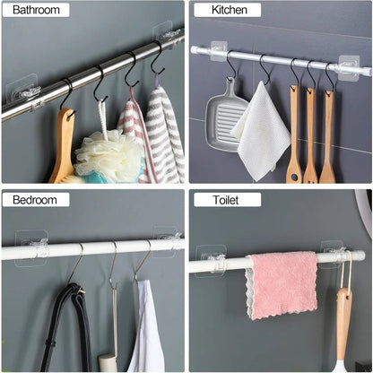 Easy Fit Curtain Rod Brackets - No Drill Required