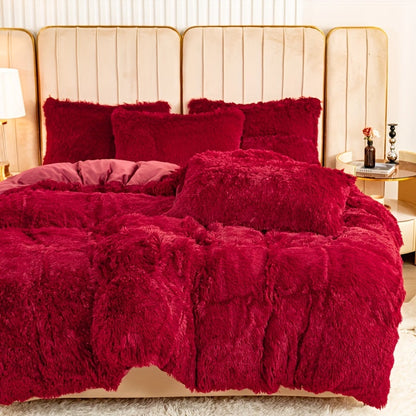 Cozy Fleece Duvet Cover Set with Zipper