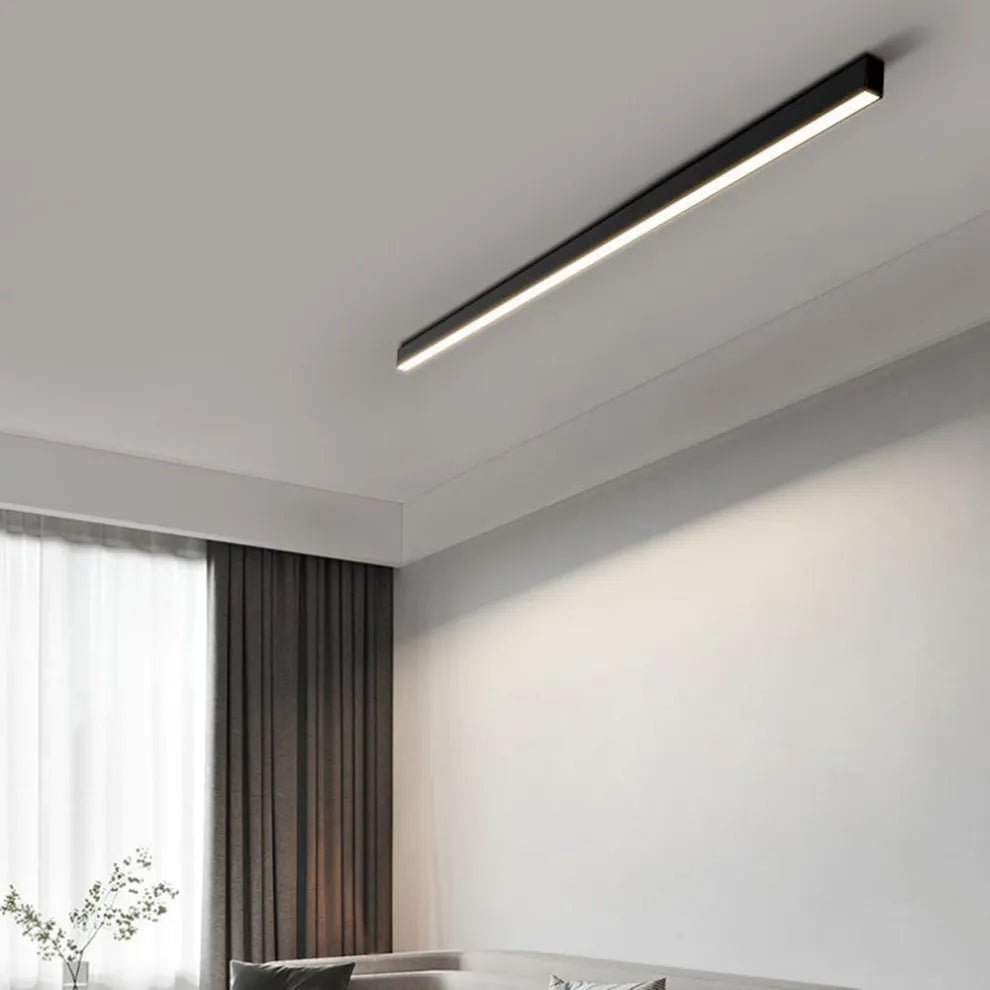 Sleek Black LED Ceiling Light Modern Linear Design