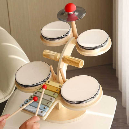 Kid's Wooden Drum Set and Xylophone Toy - Yeezlab