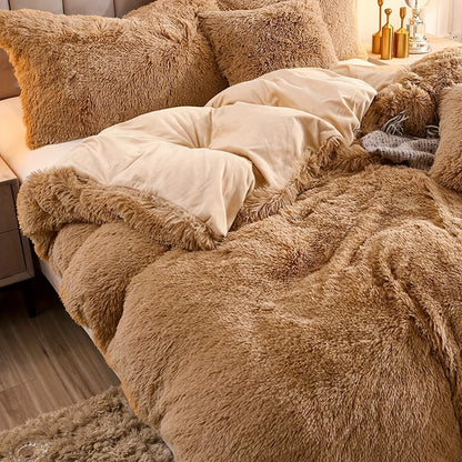 Cozy Fleece Duvet Cover Set with Zipper