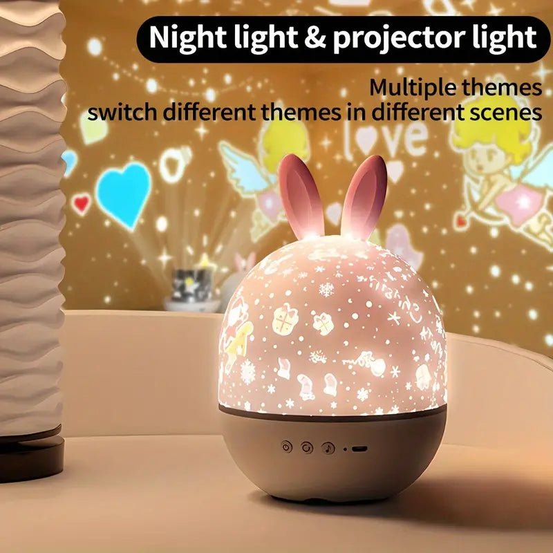 Colorful Rabbit Night Light Projector