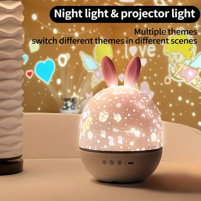 Colorful Rabbit Night Light Projector