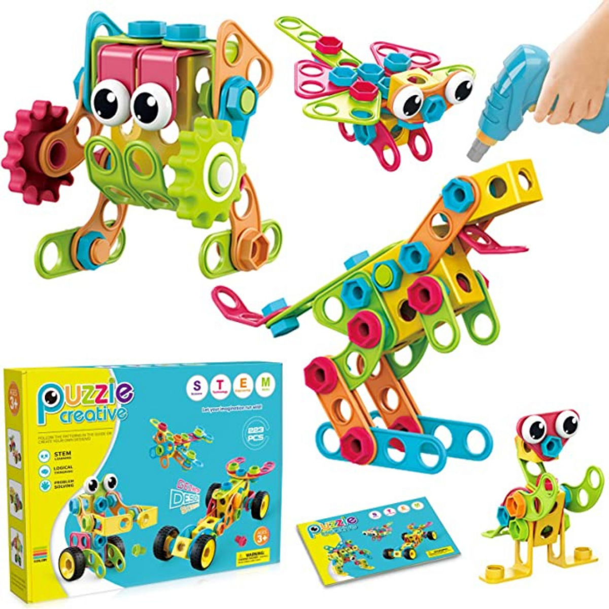Creative Building Blocks Set with Drill Tool