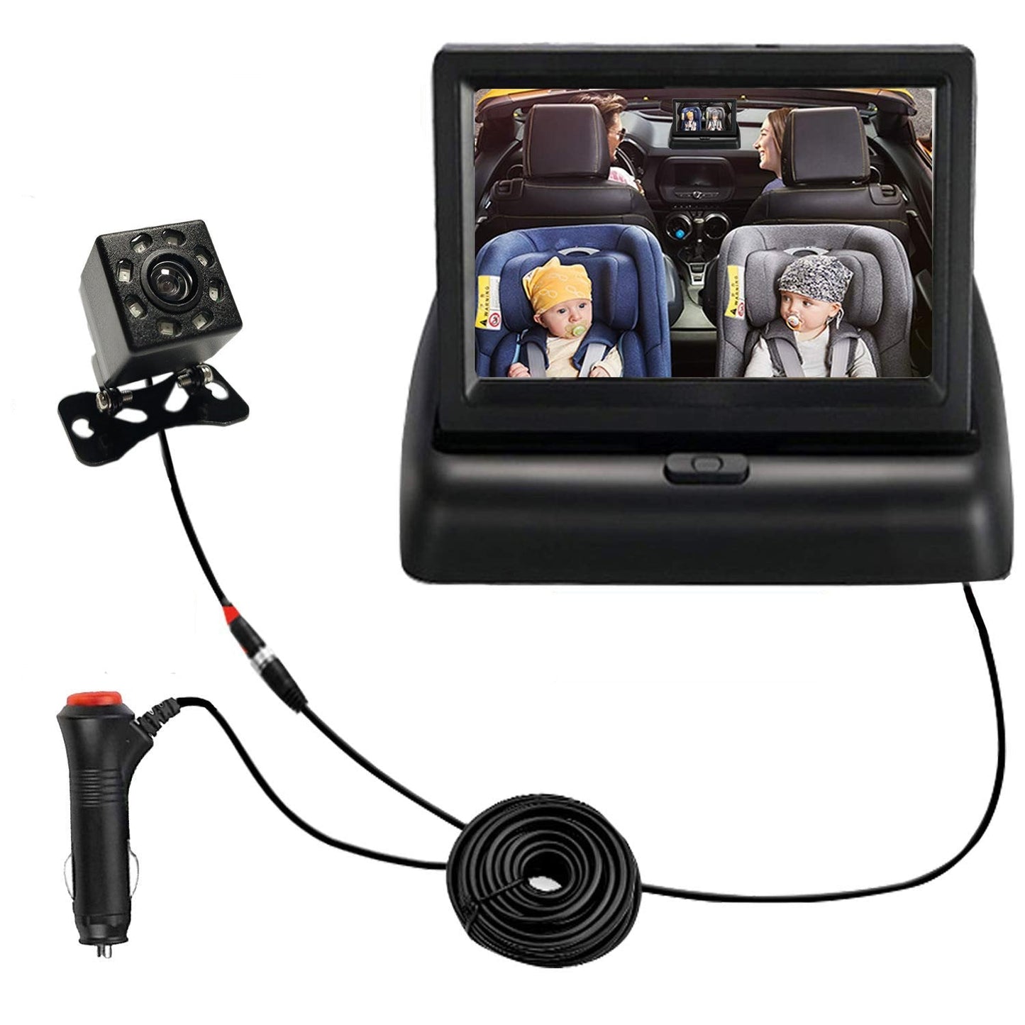 HD Baby Video Monitor with Clear Backseat View