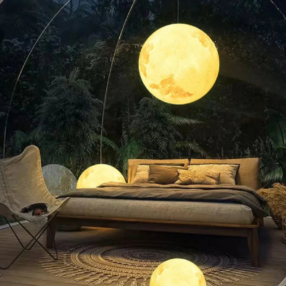 Solar Powered Outdoor Moon Lamp
