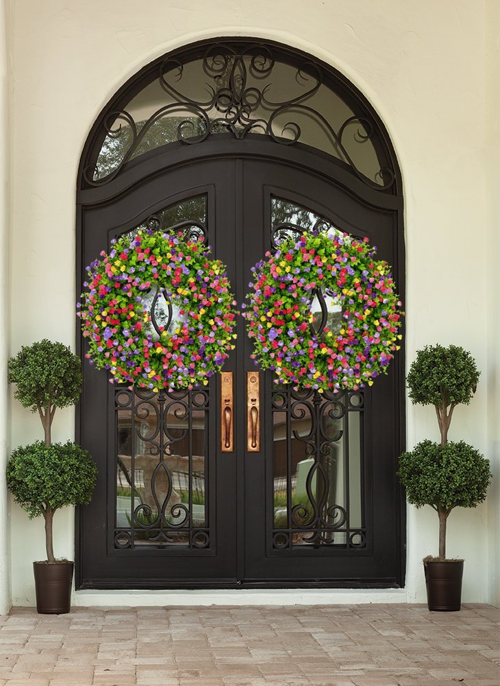 Fresh Floral Spring Wreath for Front Door
