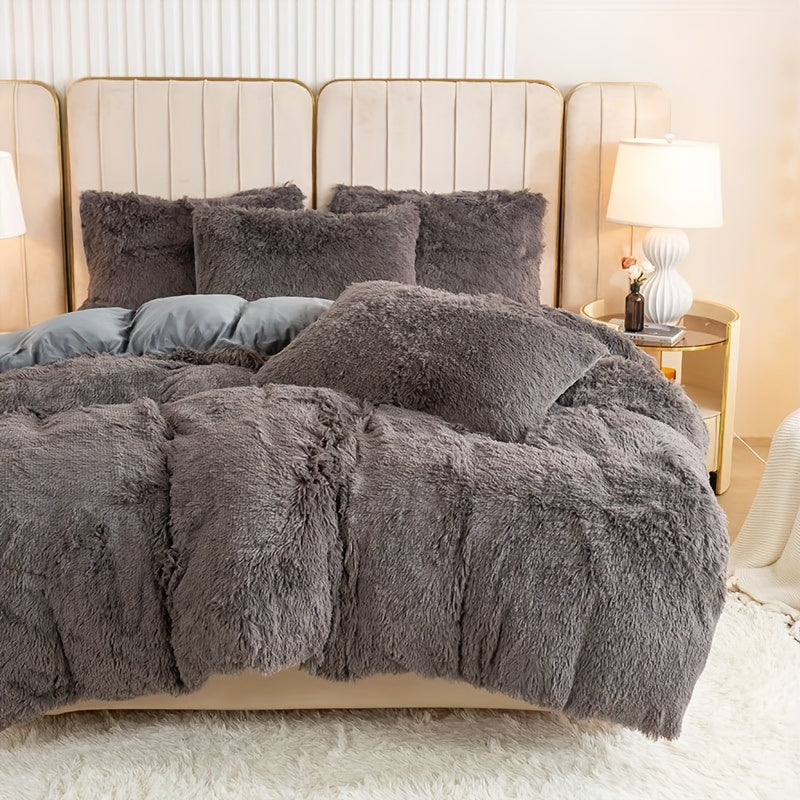 Cozy Fleece Duvet Cover Set with Zipper