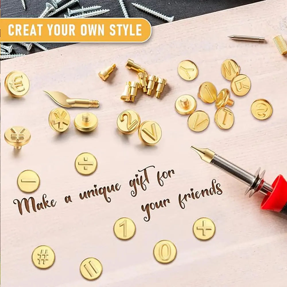 DIY Metal Stamping Kit for Wood and Leather Crafting