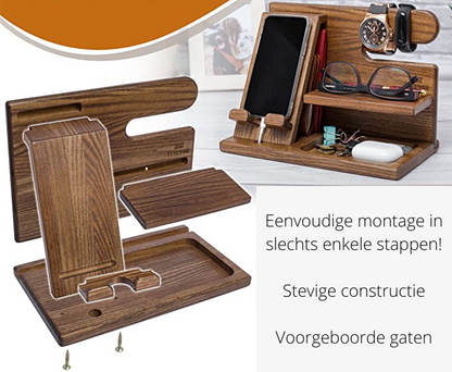 Natural Wood Phone Stand and Dock