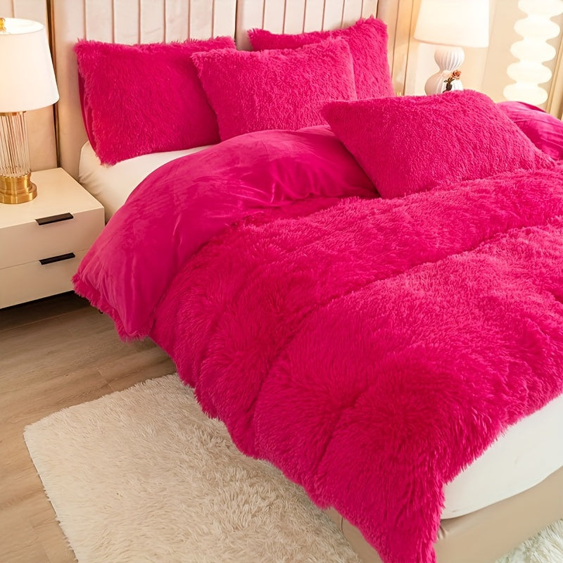 Cozy Fleece Duvet Cover Set with Zipper