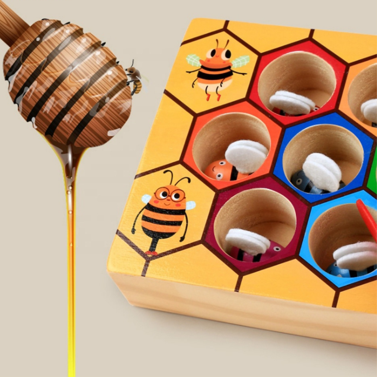 Natural Wooden Learning Toy for Kids Motor Skills