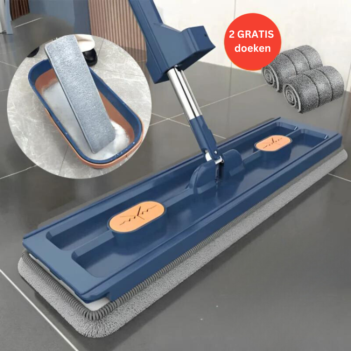 3-in-1 Microfiber Mop with 2 Bonus Cleaning Pads - Yeezlab