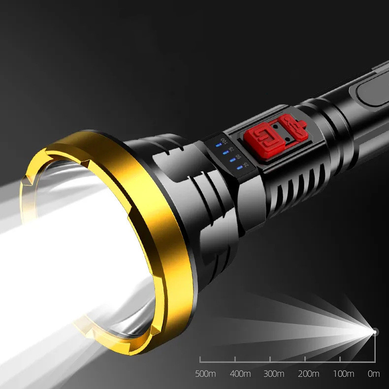High Power 90000LM LED Flashlight with USB Recharge