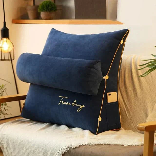 Contoured Back Cushion Pillow with Built-in Neck Support