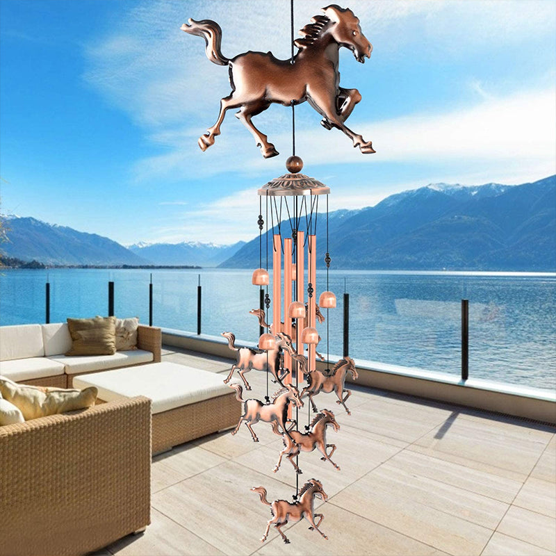 Vintage Copper Horse Wind Chime