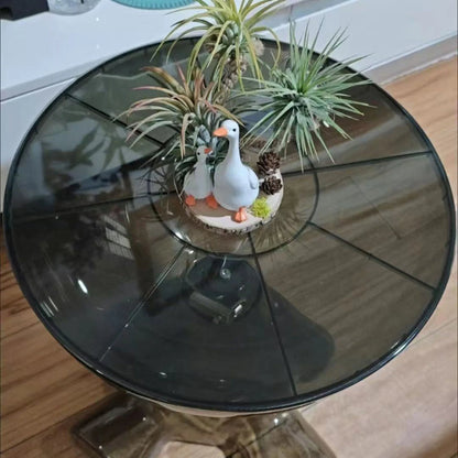 Clear Glass Compact Coffee Table