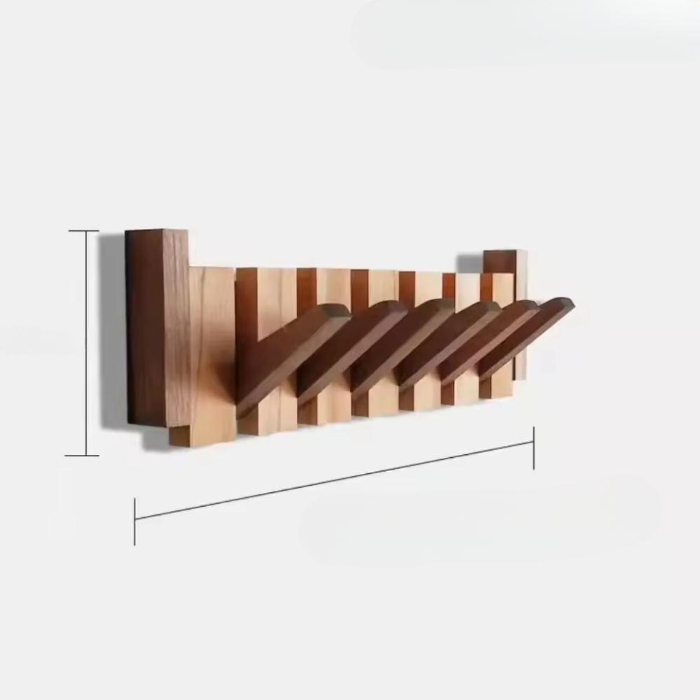 Stylish Wooden Coat Rack in Black and White Keys Design